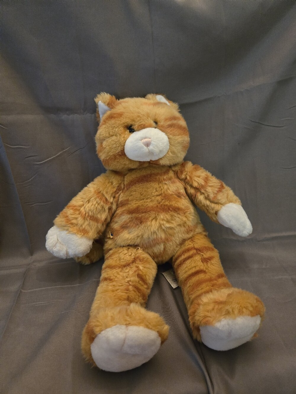Build-A-Bear Workshop "Floppy Kitty" Orange Kitty With white Paws And Feet 1997